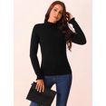thumbnail image 3 of DARING DIVA Fluffy Lined Sweater Mock Neck Long Sleeve Top M Black, 3 of 5