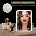 thumbnail image 3 of Lighted Makeup Mirror Touch Screen LED Vanity Mirror Brightness Adjustable USB Rechargeable Travel Portable Light up Mir, 3 of 5
