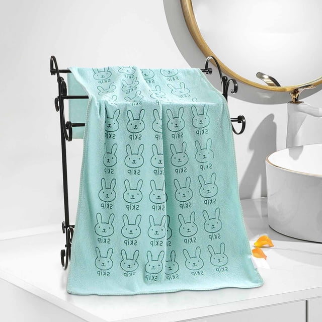 Ovzne Rabbits Towel Soft And Superfine Fiber Printing Towel Strong Absorbent Face Towel Dry Hair Towel On Clearance