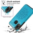 thumbnail image 4 of Design for Samsung Galaxy A20S Case with Tempered Glass Screen Protector Credit Card Holder Slot, Leather Wallet Phone Cases Kickstand Protective Cover for Galaxy A 20S Plus A207M Women Men Girls Blue, 4 of 13