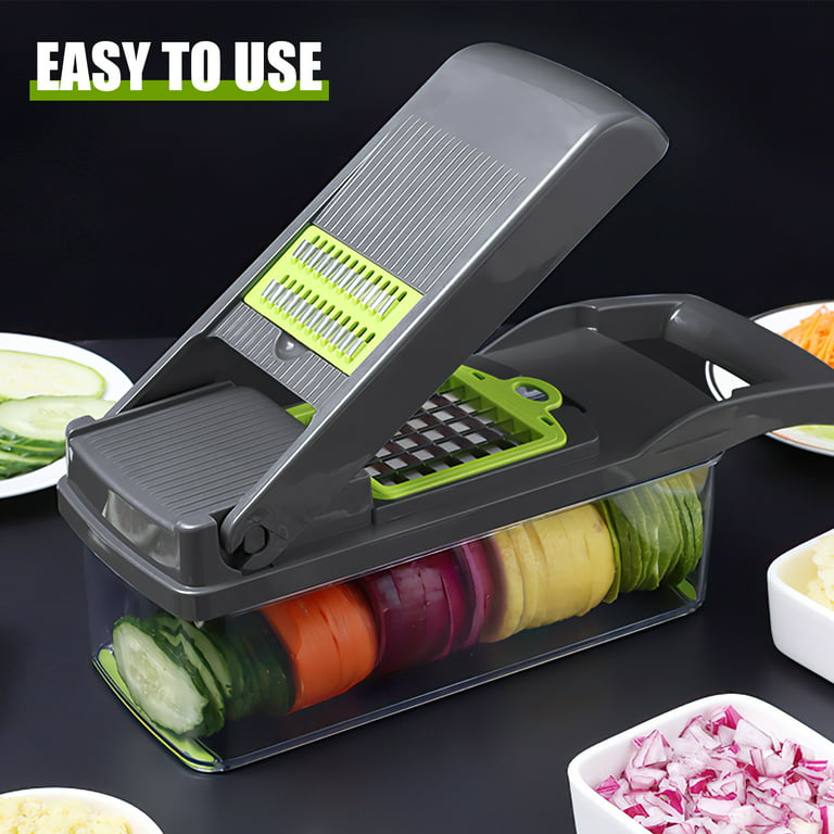 Mandoline Slicer Food Chopper With 3 Blades For Vegetables Multifunction  Hand Guard Potato Grater With Storage Container Manual