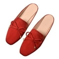 thumbnail image 3 of NOKIO Women Mules Flats Shoes Backless Loafers Chic Women'S Faux Suede Flats Women's New Suede Flat Shoes In Spring And Summer Bowknot Fashion Sandals Women'S Flat Mules, 3 of 8