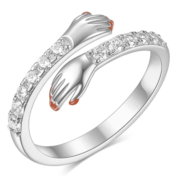 DESIGNICE Rings for Women Adjustable Promise Rings for Her Gift Promise Rings,Silver