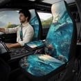 thumbnail image 3 of Xoenoiee Dolphin Coral Pattern Car Accessories Set of 5, PU Leather Car Seats Cover Protector, Seatbelt Cover, Auto Armrest Cover Protector for Most Vehicle, SUV, Truck, 3 of 7
