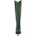 thumbnail image 2 of BLISSFUL STEP Women's Pointed Toe Stiletto Heel Knee High Boots Dark Green 6, 2 of 7