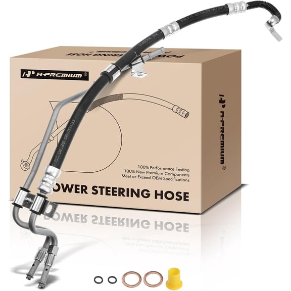 A-Premium Power Steering Pressure & Return Hose Line Assembly Compatible with Toyota Camry 2002-2009, Solara 2004-2008, L4 2.4L, with O-ring, Pump to Gear - From Gear