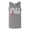 thumbnail image 2 of Wild Bobby Son of A Warrior Breast Cancer Ribbon Breast Cancer Awareness Men Tank Top, Heather Grey, Small, 2 of 6