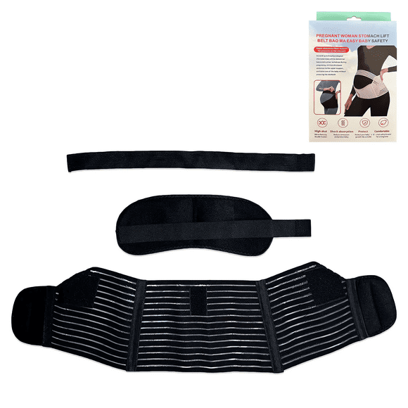 Faja de soporte para el embarazo, faja posparto para maternidad, alivia el dolor de espalda, pelvis y cadera. Ligera, transpirable y ajustable para la preparación del parto (negro, XXL).