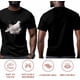 thumbnail image 4 of T-Shirts for Men, White Pigeons Flower Crew Neck Cotton T-Shirt Men's Short Sleeve Bird on Floral, 4 of 8