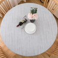 thumbnail image 1 of GFDYREE Round Vinyl Fitted Tablecloth with Flannel Backing Elastic Edge Plastic Table Cover - Weather Gray Wood - Waterproof Table Cloth Stain-Resistant Wipeable for 40"-44" Round Table, 1 of 7