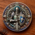 thumbnail image 4 of Knight Shield Sword Collectible Coin, Metal Vintage Medallion, Decorative Keepsake for Hobby Collection, Cabinet Display and Holiday Gift Preparation, 4 of 5