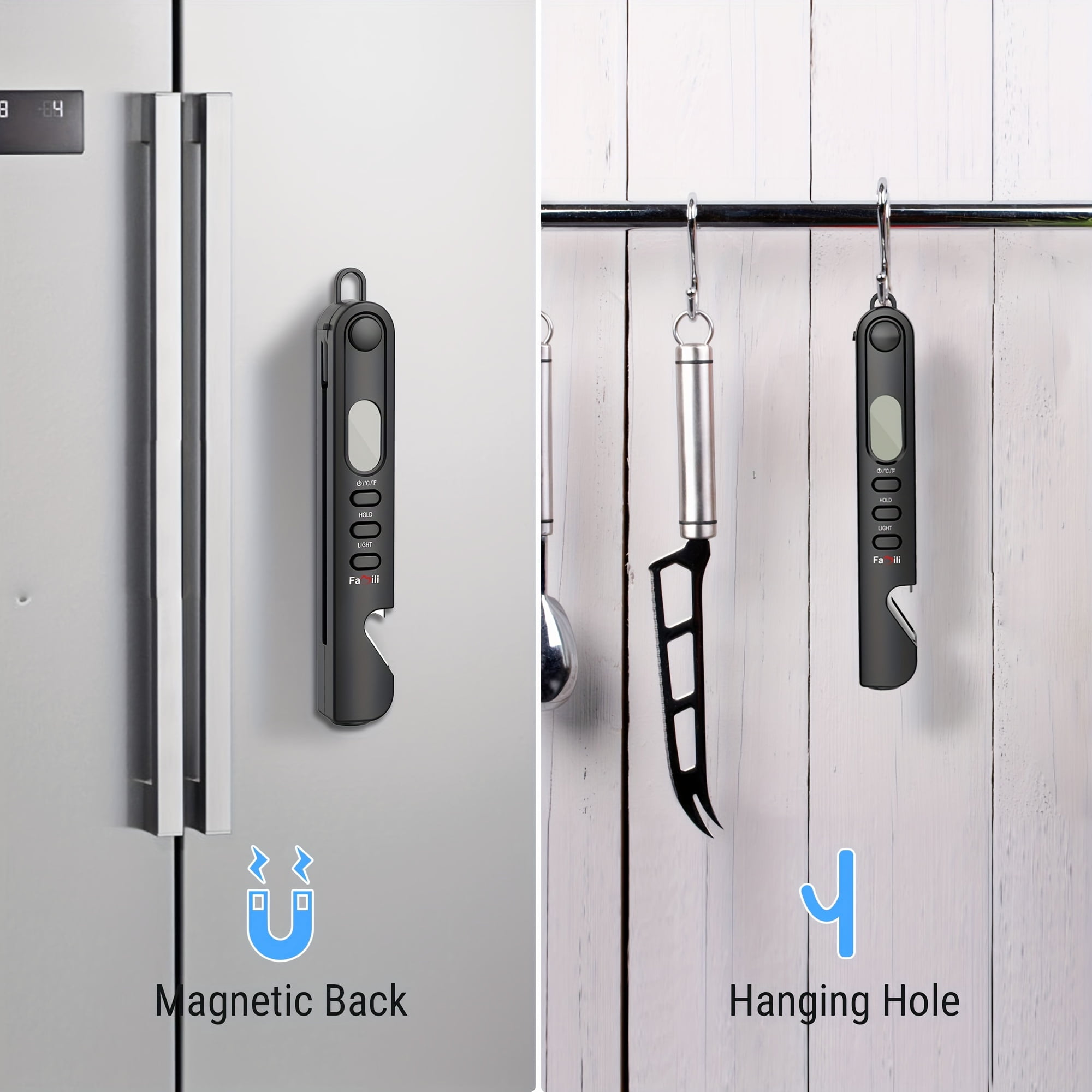 Instant Read Meat Thermometer for Cooking And Grilling, Kitchen Gadgets, Ultra Fast Thermometer with Backlight, Magnet, Calibration, And Foldable Probe for Kitchen, Outdoor Grilling And BBQ