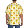 thumbnail image 3 of Lsque Ducky Cartoon print Men's Cuban Collar Short Sleeve Shirt Summer Beachwear Casual Button Down Fashionable Vacation Leisure Shirt-Small, 3 of 7