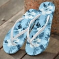 thumbnail image 3 of Chririnla Women's Flip Flops Sandals, Fashion Blue Hibiscus Beach Pool Thong Sandals for Walking Slide Shoes, 3 of 7