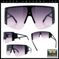 thumbnail image 2 of Womens Oversized Shield Curved Wrap Flat Top Half Rim Plastic Sunglasses Black - Purple, 2 of 8