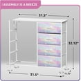 thumbnail image 3 of PetFurnishn  Kids Dresser with 8 Drawers - Storage Chest Organizer Unit Nightstand - Steel Frame, Tie-Dye Fabric Bins for Clothes - Wide Furniture for Bedroom, Hallway, Nursery, Rainbow Sparkle, 3 of 6