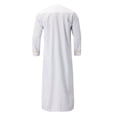 thumbnail image 3 of Nituyy Men's Kaftan Robe, Gold Embroidery Long Sleeve Round Neck Loose Long Robe Ethnic Style National Costume, 3 of 6