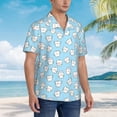 thumbnail image 2 of Lsque Cute Teeth pattern Hawaiian Shirt for Men, Unisex Summer Beach Casual Short Sleeve Button Down Shirts-Small, 2 of 9
