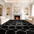 thumbnail image 4 of 8'*10' Area Rug, Soft Fluffy Area Rugs for Living Room Bedroom Geometric Carpet, Gray & Black, 4 of 13