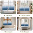 thumbnail image 6 of Haze Blue White Ombre Tier Curtains, Vintage Gradient Striped Aesthetics Light Filtering Kitchen Curtains, 2Pcs Rod Pocket Half Window Treatments Panels for Sink Cafe Cabinet Camper 27.5x24 Inches, 6 of 9