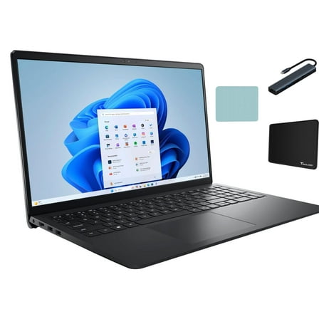 Dell Inspiron Laptop, 15.6" FHD IPS Touchscreen, Intel Core i5-1155G7, 12GB DDR4 RAM, 512GB SSD, Wi-Fi, Bluetooth, Windows 11 Home, Carbon Black with Accessories