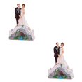 thumbnail image 3 of Naiovety Muñecos para decoración de tartas, figurita de novia y novio, herramienta de decoración de bodas divertida, adorno de pie, Tipo i 2Conjunto, 3 of 6