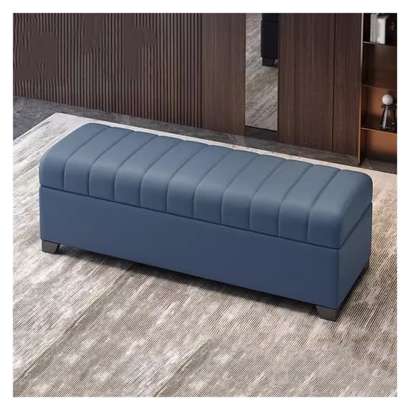Storage Bench Large Storage Ottoman,Modern Faux Leather Ottoman with Storage,Rectangle Storage Ottoman Bench for Bedroom,Living Room,Entryway