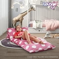 thumbnail image 3 of Loungie Pink Polka Dots Bean Bag Covers - Microfiber | Nap Mat | Requires 5 Standard Twin Size Pillows 88"x26", 3 of 8
