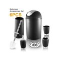 thumbnail image 1 of Bathroom Accessories Set 6 Pieces Plastic Bathroom Accessories Toothbrush Holder Rinse Cup Soap Dish Hand Sanitizer Bottle Waste Bin Toilet Brush with, 1 of 5