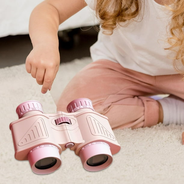 Prismáticos para niños, minijuguetes sensoriales binocuolares a prueba de golpes, juguete de aumento para niños para recuerdos de fiesta y Rosa Hugo binoculares para niños