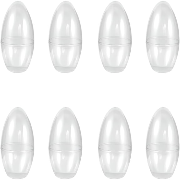 BESTSKY 6PCS Clear Fillable Ornaments Plastic Egg Easter Ornaments Balls Candy Boxes DIY Wedding Party Decoration Transparent 3" X 2"