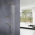 thumbnail image 2 of Wall Mount Shower Faucet Set with 360 Degree Rotatable Tub Spout and 3-Cross Handles with Rough-in Valve, 2 of 5