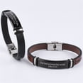 thumbnail image 4 of Inspirational Bracelet - Custom Stainless Steel & Leather Cross Bracelet - Religious Jewelry for Men Women, Christian Scripture Reminder with Bible Gift for Birthday, Father's Day, 4 of 7