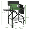 thumbnail image 4 of Tcbosik Tall Folding Directors Chair with Side Table, 31" Seat Height Foldable Camping Chair with Built-in Cup Holder and Storage Pocket for Makeup Artist Face Painting, Olive, 4 of 11