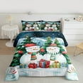thumbnail image 2 of jejeloiu Cartoon Christmas Snowman Bedding Comforter Set,Kids Xmas Gifts Twin Comforter Sets,Green White Bedding Set For Girl Boys Kids,Super Cozy Room Decor Reversible,2-Piece, 2 of 8