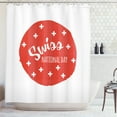 thumbnail image 1 of Ambesonne Switzerland Shower Curtain, National Day Monochrome, 69"Wx84"L, Vermilion and White, 1 of 3