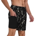 thumbnail image 2 of Balery Happy Skeletons Dancing Bañador para hombre, shorts de playa de secado rápido con entrepierna y forro de compresión-Large, 2 of 6