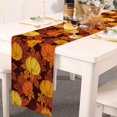 thumbnail image 2 of Chemin de Table d'Automne 70 Pouces de Long Orange Citrouille Érable Coton Lin Foulards de Commode Chemin de Table pour Cuisine Café/salle à Manger/canapé/table d'Appoint Chambre Maison Salon Foulards Déco pour Fête Di, 2 of 7