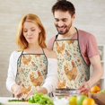 thumbnail image 4 of Beige Chicken Flower Pattern Apron-Garden Aprons for Women with Pockets-Cotton Linen Waterproof Kitchen Cooking Gardening Aprons Adjustable for Kitchen,Cooking,BBQ and Salon 33x27 Inch, 4 of 4