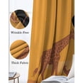 thumbnail image 6 of Yellow Black Black Out Curtains 54 Inch Long, Short Curtains for Small Window, Vintage Ethnic Tribe Abstract Art Room Darkening Farmhouse Window Curtains for Kitchen Bedroom 42"x54" 2 Panels, 6 of 8
