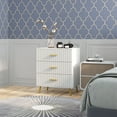 thumbnail image 2 of HOMCOM Commode de Chambre, Commode à 3 Tiroirs avec Pattes en Aluminium, 2 of 10
