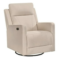 Maklaine Recliner Glider with Swivel Rocker with USB in Light Tan Brown