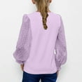 thumbnail image 5 of Iyufng Girls Tops Long Sleeve Solid Shirts Kids Cute Crewnecks Casual Blouses Round Neck, 5 of 6
