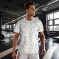thumbnail image 3 of Wukai Sea Animals Print Men's Short-Sleeved Mesh T-Shirt,Quick-Dry Short Sleeve Workout T-Shirt-X-Small, 3 of 8