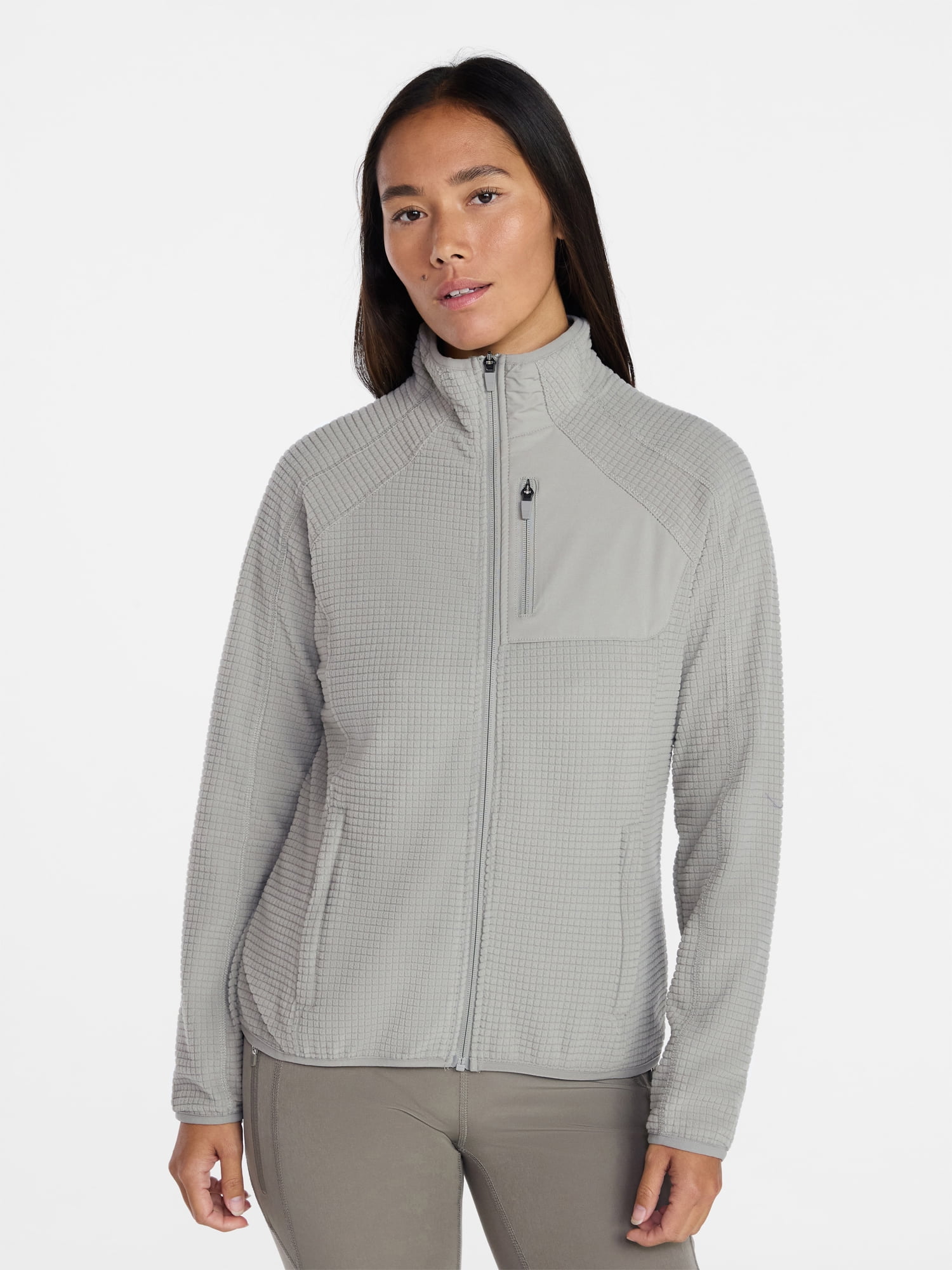 Ozark Trail Women's and Women's Plus Mock Neck Fleece Jacket, Sizes XS-2X