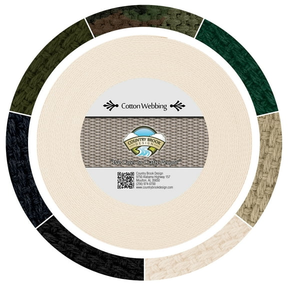 Country Brook Design - Natural Heavy 1 1/4 Inch Heavy Cotton Webbing