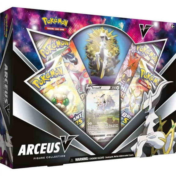 Pokemon Trading Cards: Arceus V Figure Collection - 4 Booster Packs, Cosmic Eclipse & Brilliant Stars, plus Promo