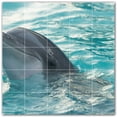 thumbnail image 1 of Picture-Tiles.com: Dolphin Ceramic Tile Wall Mural WAL500502-55L. 40"W x 40"H using (25) 8" x 8" Ceramic Tiles-Satin Finish, 1 of 3