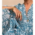 thumbnail image 5 of Eilly Bazar Blue Floral Print Dress for Women Short Sleeve Female Casual Long Dress L, 5 of 5