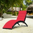 thumbnail image 3 of Topbuy Foldable Outdoor Patio Rattan Lounge Chair - Set of 1, Red, 3 of 6